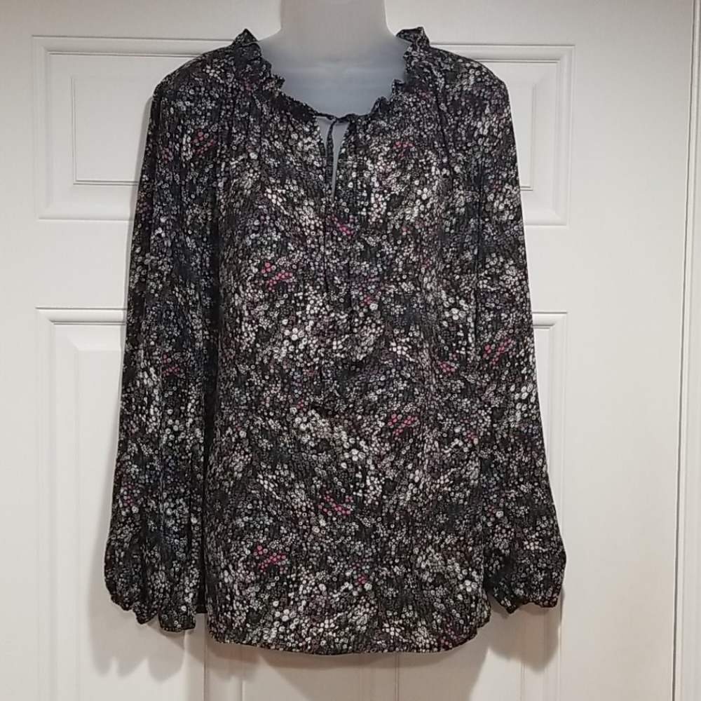 💙 BLOUSE: LOFT floral print blouse long sleeved